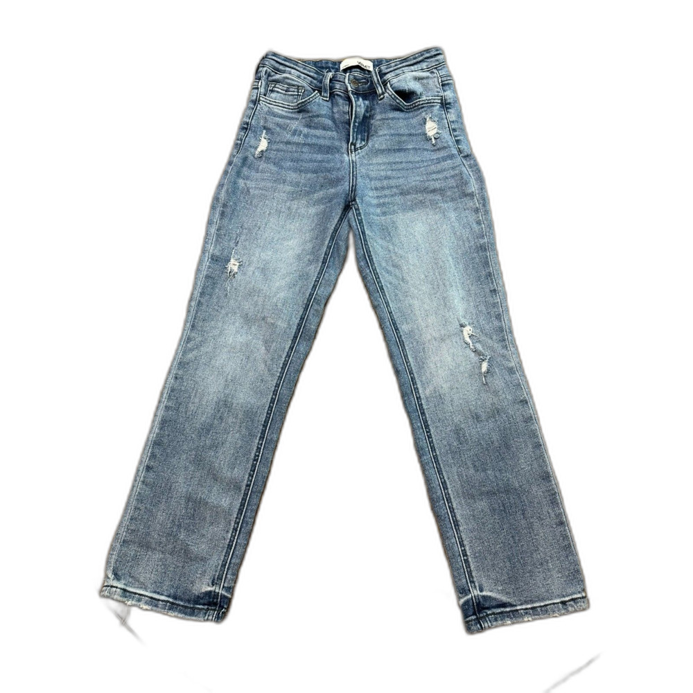 Vervet Womens Jeans Size 25 Distressed Straight Leg Light Wash Stretch Denim